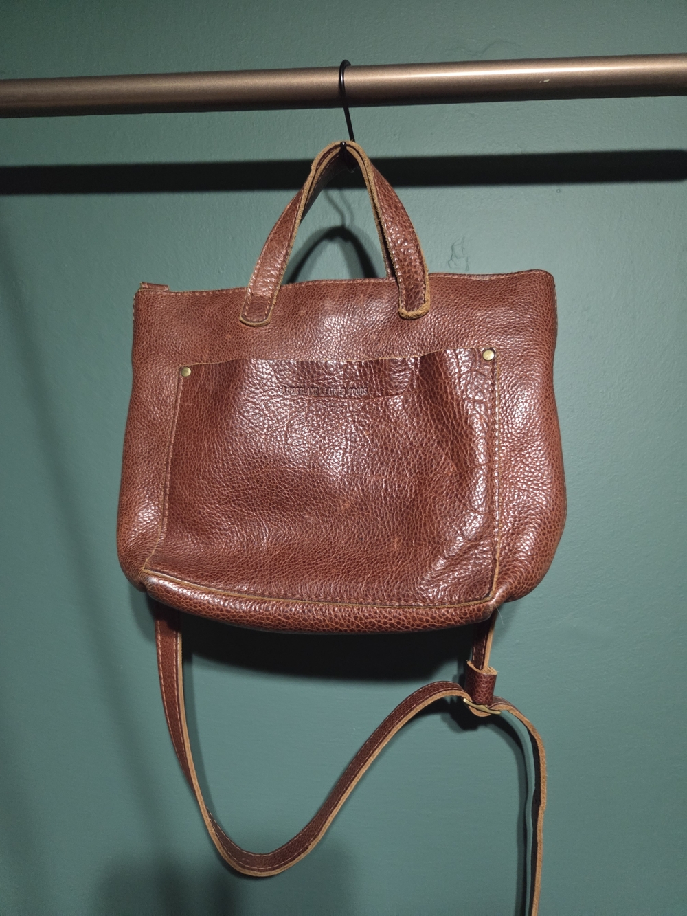 Portland Leather Goods Mini Crossbody Zipper - Nutmeg